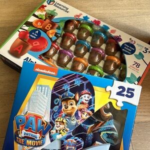 Alphabet Acorns activity set and puzzle paw petrol